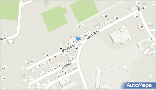 Myszków, Miedziana, 25, mapa Myszków
