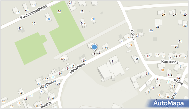 Myszków, Miedziana, 8, mapa Myszków