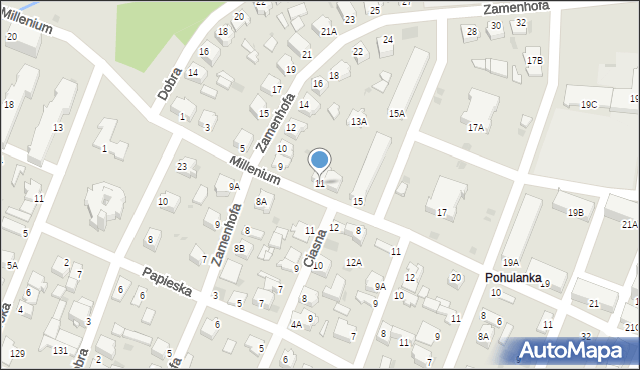 Myszków, Millenium, 11, mapa Myszków