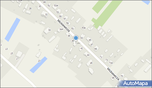 Narew, Mickiewicza Adama, 40, mapa Narew