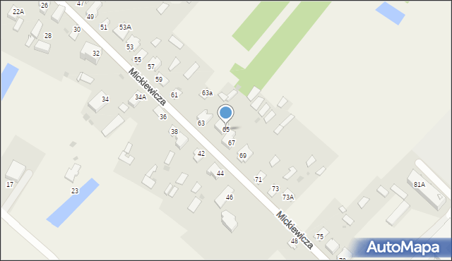 Narew, Mickiewicza Adama, 65, mapa Narew