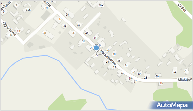 Narewka, Mickiewicza Adama, 27, mapa Narewka
