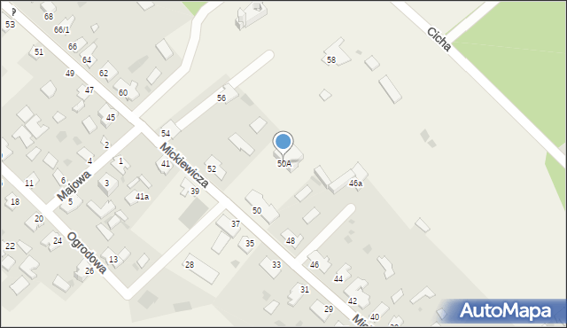 Narewka, Mickiewicza Adama, 50A, mapa Narewka