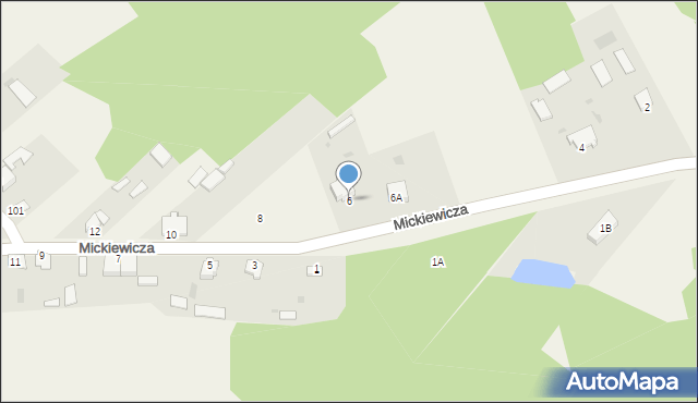 Narewka, Mickiewicza Adama, 6, mapa Narewka