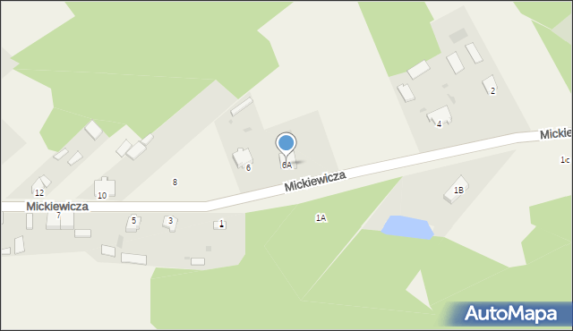 Narewka, Mickiewicza Adama, 6A, mapa Narewka