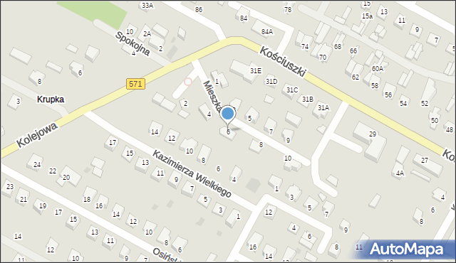 Nasielsk, Mieszka I, 6, mapa Nasielsk