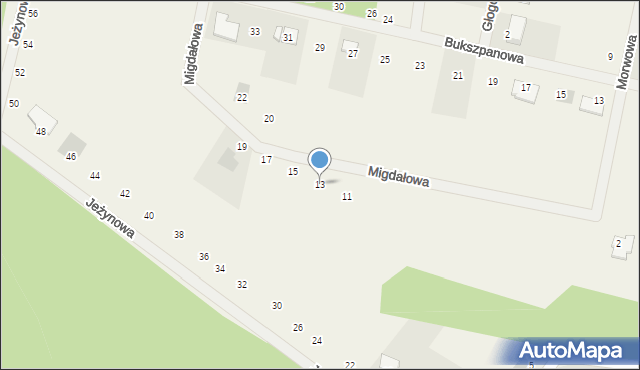 Nekla, Migdałowa, 13, mapa Nekla