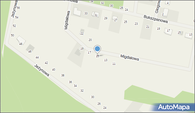 Nekla, Migdałowa, 15, mapa Nekla