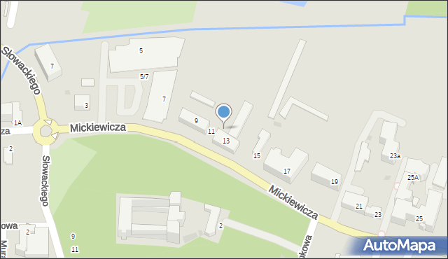 Nidzica, Mickiewicza Adama, 13a, mapa Nidzica