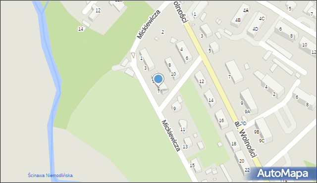 Niemodlin, Mickiewicza Adama, 7, mapa Niemodlin