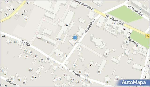 Nisko, Mickiewicza Adama, 6, mapa Nisko