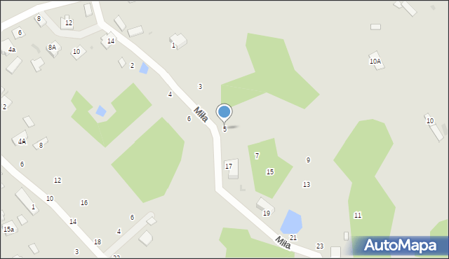 Nowa Dęba, Miła, 5, mapa Nowa Dęba