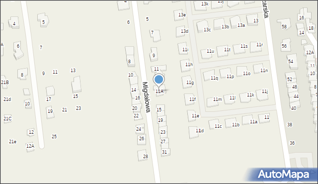 Nowa Iwiczna, Migdałowa, 11A, mapa Nowa Iwiczna