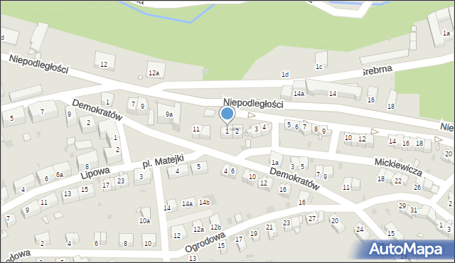 Nowa Ruda, Mickiewicza Adama, 1, mapa Nowa Ruda