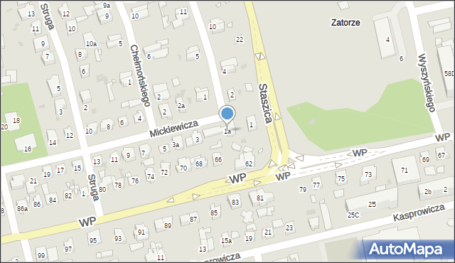 Nowa Sól, Mickiewicza Adama, 1a, mapa Nowa Sól