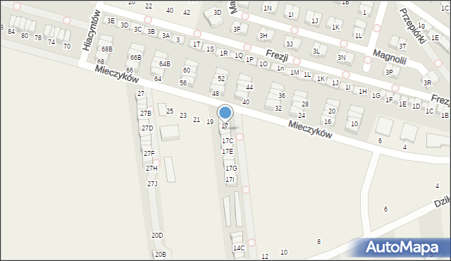 Nowa Wola, Mieczyków, 17A, mapa Nowa Wola