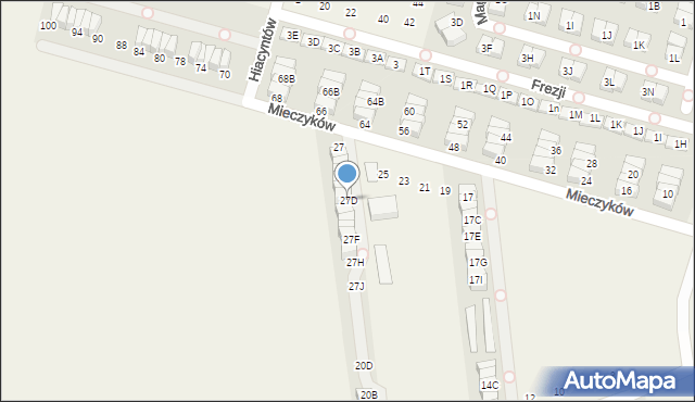 Nowa Wola, Mieczyków, 27D, mapa Nowa Wola