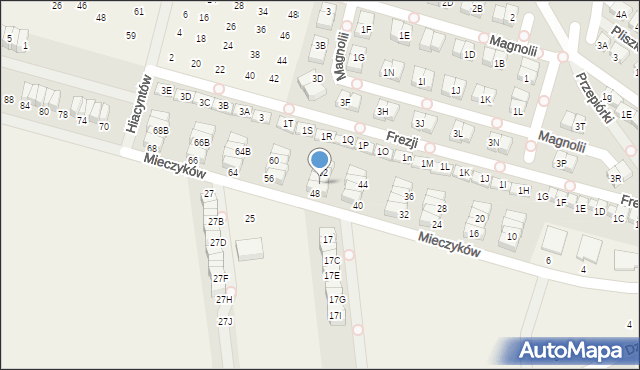 Nowa Wola, Mieczyków, 50, mapa Nowa Wola