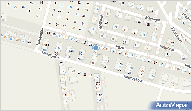 Nowa Wola, Mieczyków, 54, mapa Nowa Wola