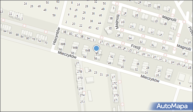 Nowa Wola, Mieczyków, 58, mapa Nowa Wola