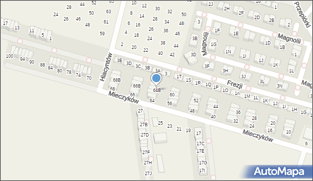 Nowa Wola, Mieczyków, 64B, mapa Nowa Wola