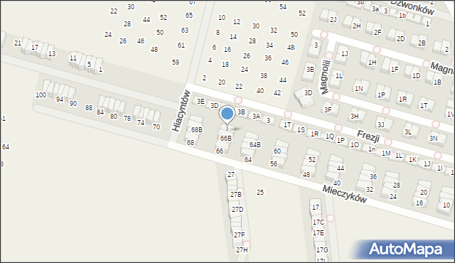 Nowa Wola, Mieczyków, 66C, mapa Nowa Wola