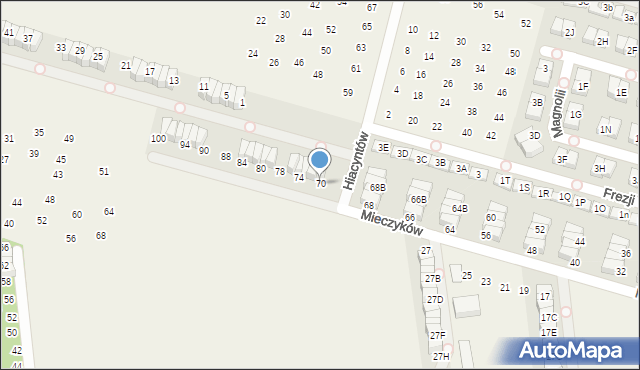 Nowa Wola, Mieczyków, 70, mapa Nowa Wola