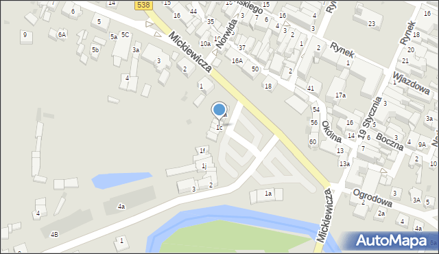 Nowe Miasto Lubawskie, Mickiewicza Adama, 1c, mapa Nowe Miasto Lubawskie