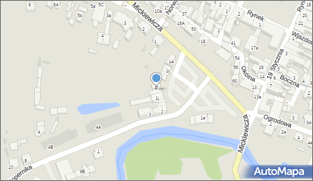 Nowe Miasto Lubawskie, Mickiewicza Adama, 1h, mapa Nowe Miasto Lubawskie