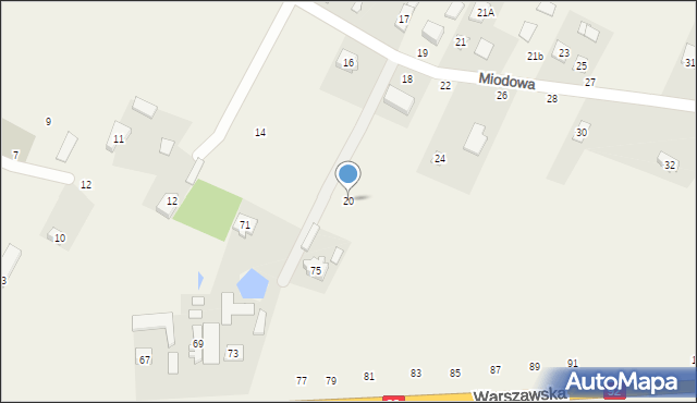 Nowe Osiny, Miodowa, 20, mapa Nowe Osiny