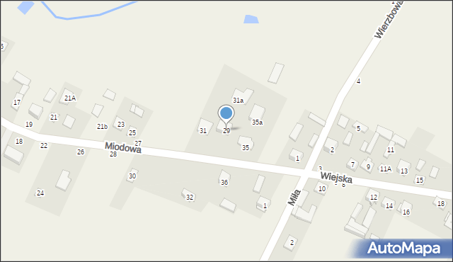 Nowe Osiny, Miodowa, 29, mapa Nowe Osiny