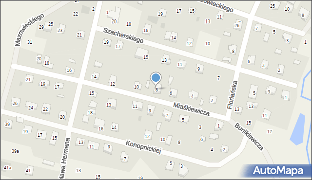 Nowe Proboszczewice, Miaśkiewicza Romualda, 8, mapa Nowe Proboszczewice