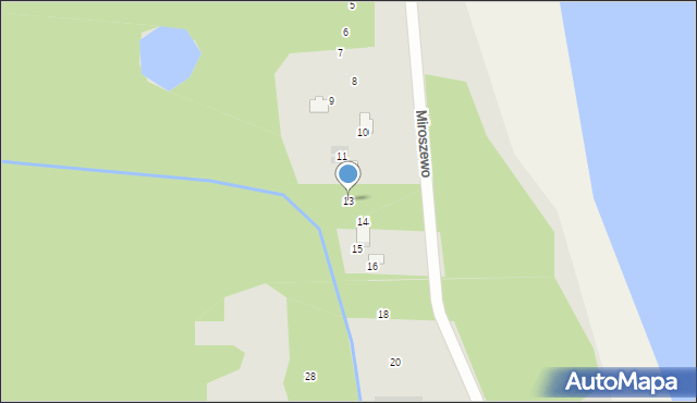 Nowe Warpno, Miroszewo, 13, mapa Nowe Warpno