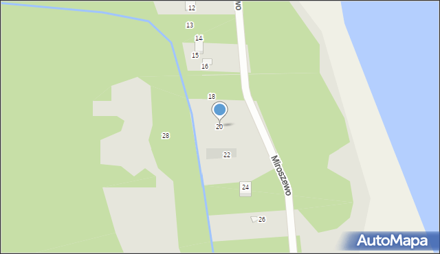 Nowe Warpno, Miroszewo, 20, mapa Nowe Warpno