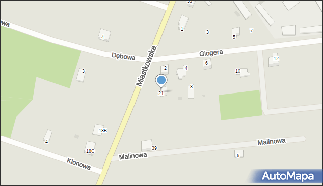 Nowogród, Miastkowska, 21, mapa Nowogród