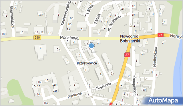Nowogród Bobrzański, Mickiewicza Adama, 6, mapa Nowogród Bobrzański