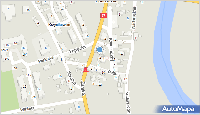 Nowogród Bobrzański, Miła, 2, mapa Nowogród Bobrzański