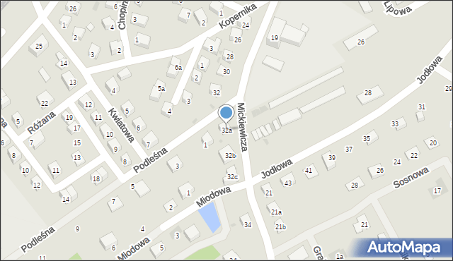 Nowogrodziec, Mickiewicza Adama, 32a, mapa Nowogrodziec