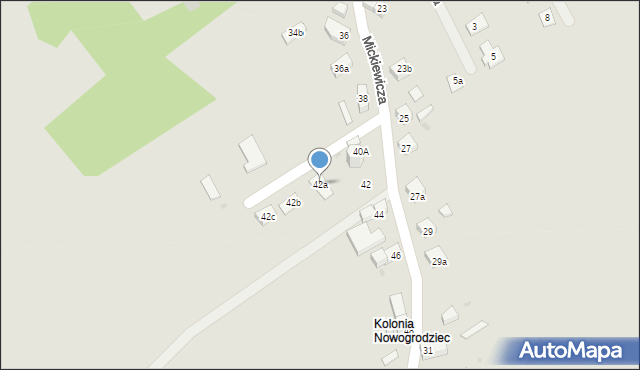 Nowogrodziec, Mickiewicza Adama, 42a, mapa Nowogrodziec
