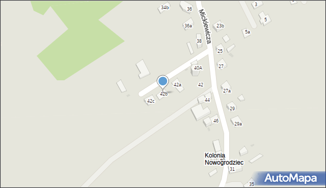 Nowogrodziec, Mickiewicza Adama, 42b, mapa Nowogrodziec