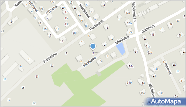 Nowogrodziec, Miodowa, 4, mapa Nowogrodziec