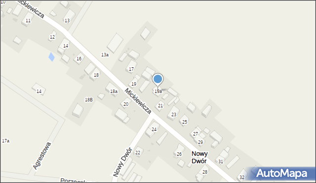Nowy Dwór, Mickiewicza Adama, 19a, mapa Nowy Dwór