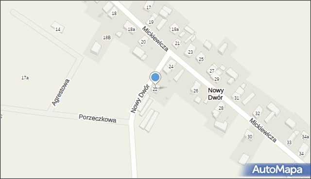 Nowy Dwór, Mickiewicza Adama, 22, mapa Nowy Dwór