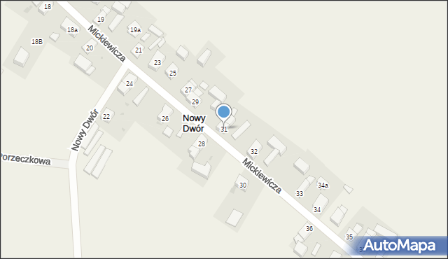 Nowy Dwór, Mickiewicza Adama, 31, mapa Nowy Dwór