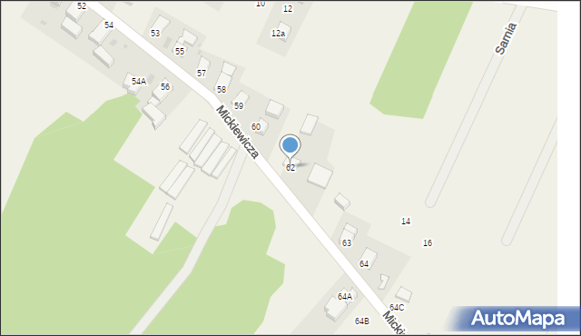 Nowy Dwór, Mickiewicza Adama, 62, mapa Nowy Dwór