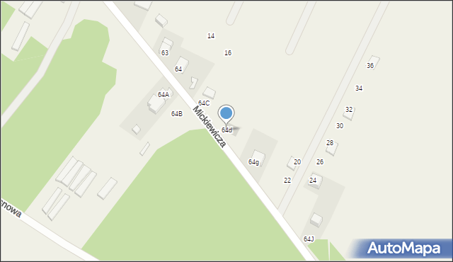 Nowy Dwór, Mickiewicza Adama, 64d, mapa Nowy Dwór