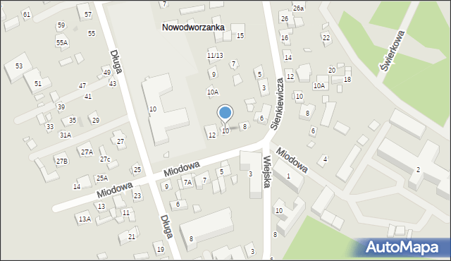 Nowy Dwór Mazowiecki, Miodowa, 10, mapa Nowy Dwór Mazowiecki