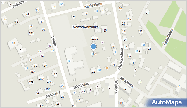 Nowy Dwór Mazowiecki, Miodowa, 10A, mapa Nowy Dwór Mazowiecki