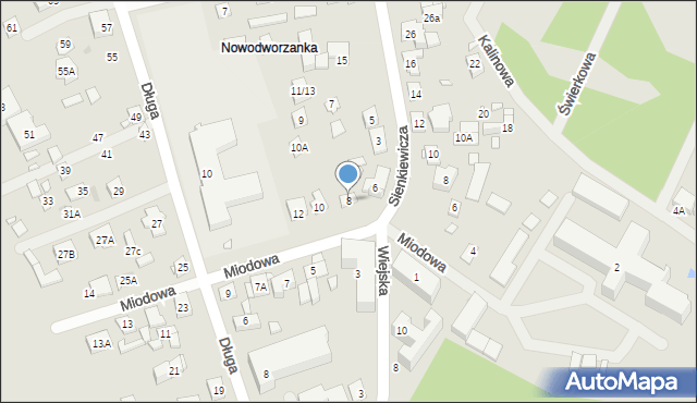 Nowy Dwór Mazowiecki, Miodowa, 8, mapa Nowy Dwór Mazowiecki