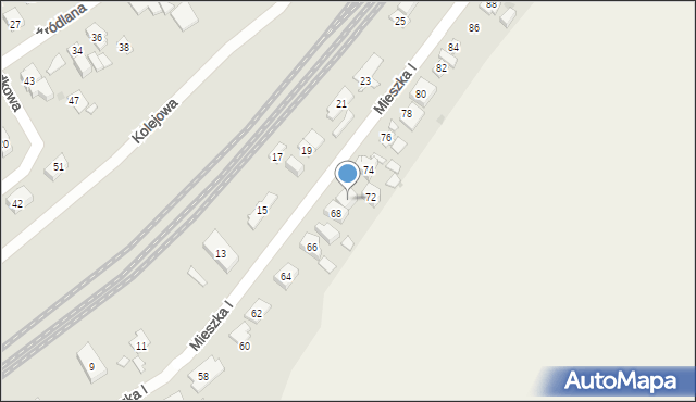 Nowy Dwór Mazowiecki, Mieszka I, 70, mapa Nowy Dwór Mazowiecki